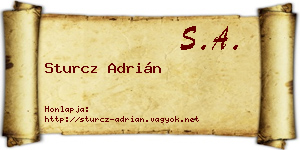 Sturcz Adrián névjegykártya